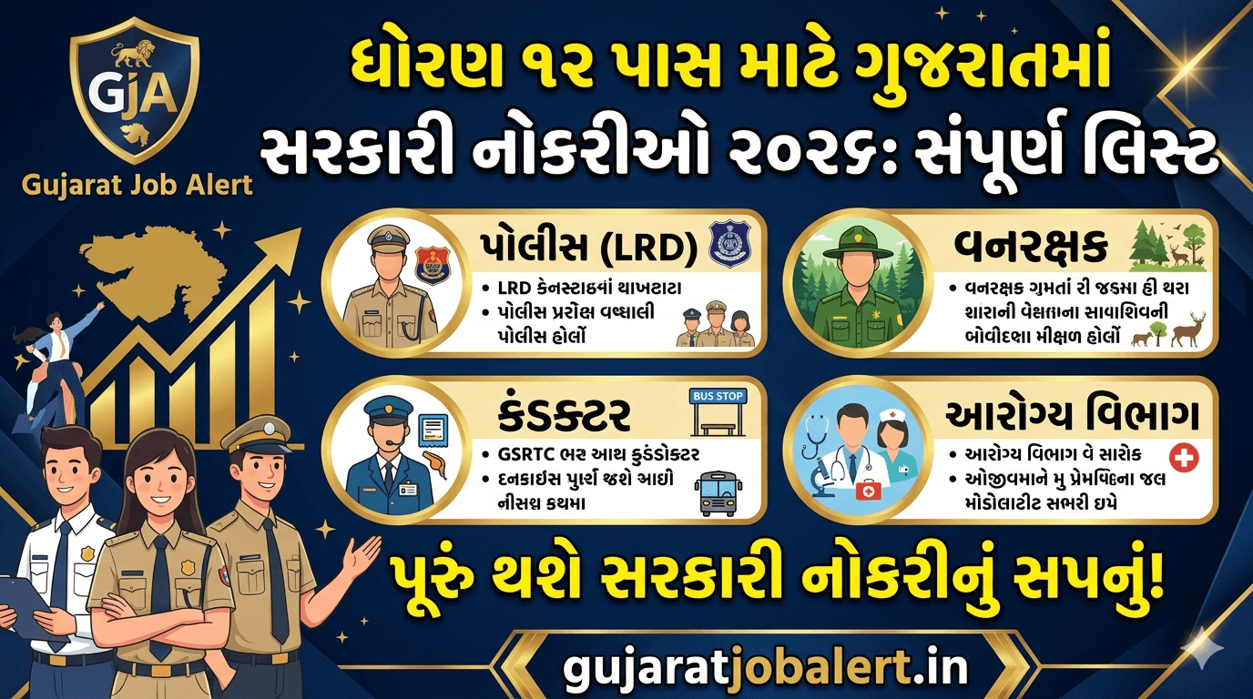 12th pass government job gujarat 2026