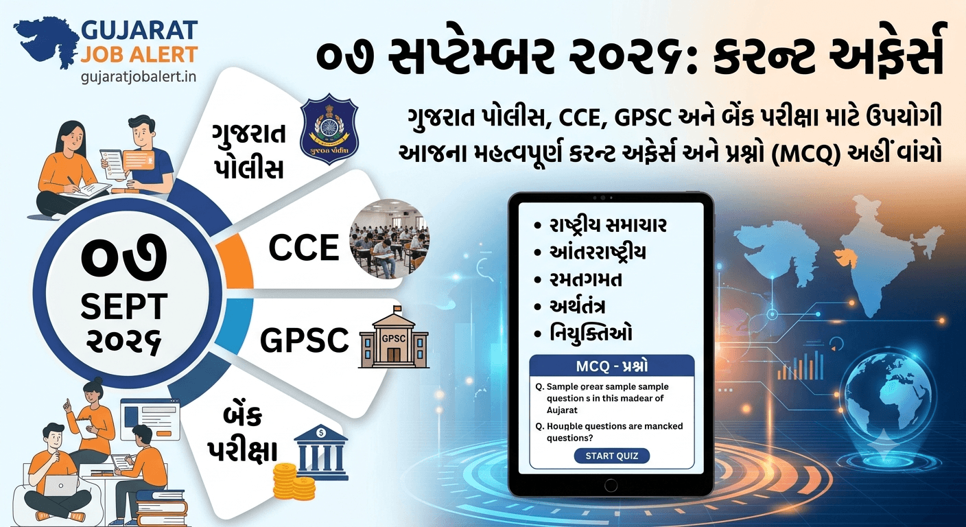 07 September 2026 Current Affairs in Gujarati